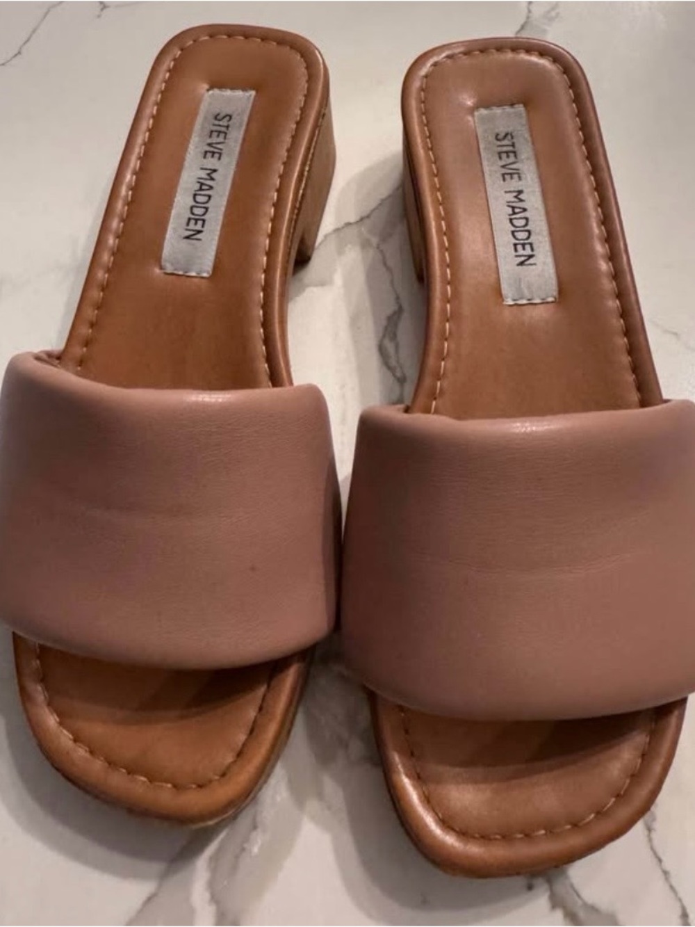 Steve Madden Blush Pink Padded Slide Mules